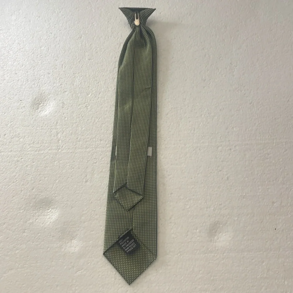 Y2K boys clip neck Tie geometric print yellow blue Dupont Teflon